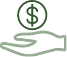 Icon of a hand holding a dollar coin