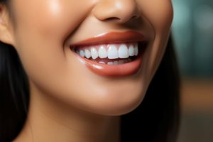 Close-up of woman’s beautiful smile after cosmetic dentistry services